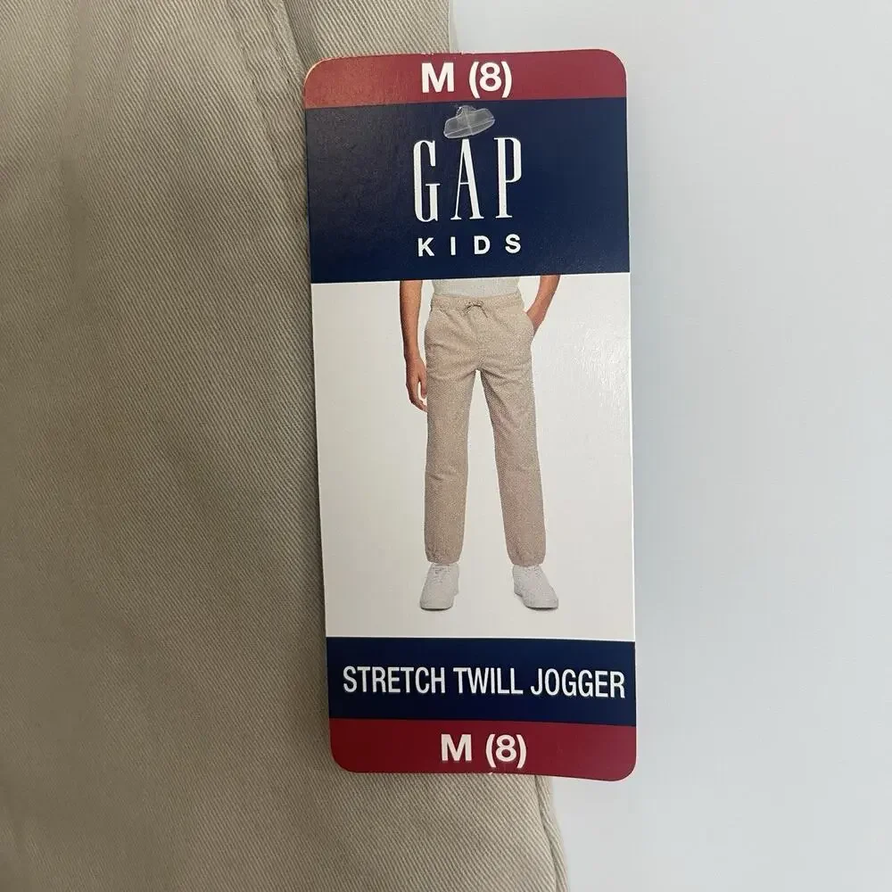 GAP Kids Boys Stretch Twill Jogger Pants Bottom, Khaki, Medium‎ (8)